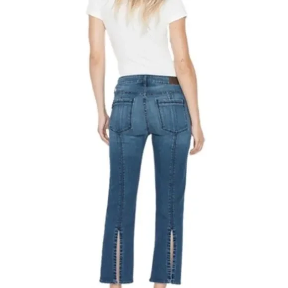 NWT $189 PARKER SMITH | Whiskered Faded Split Calf Jeans - Picture 8 of 16